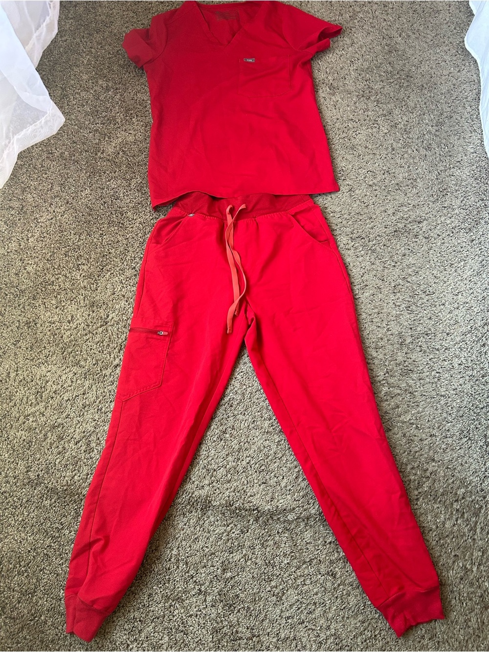 Figs scrubs Red Two-Piece Set